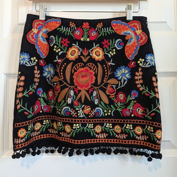 Umgee Dresses & Skirts - Umgee Embroidered Butterfly Mini Skirt